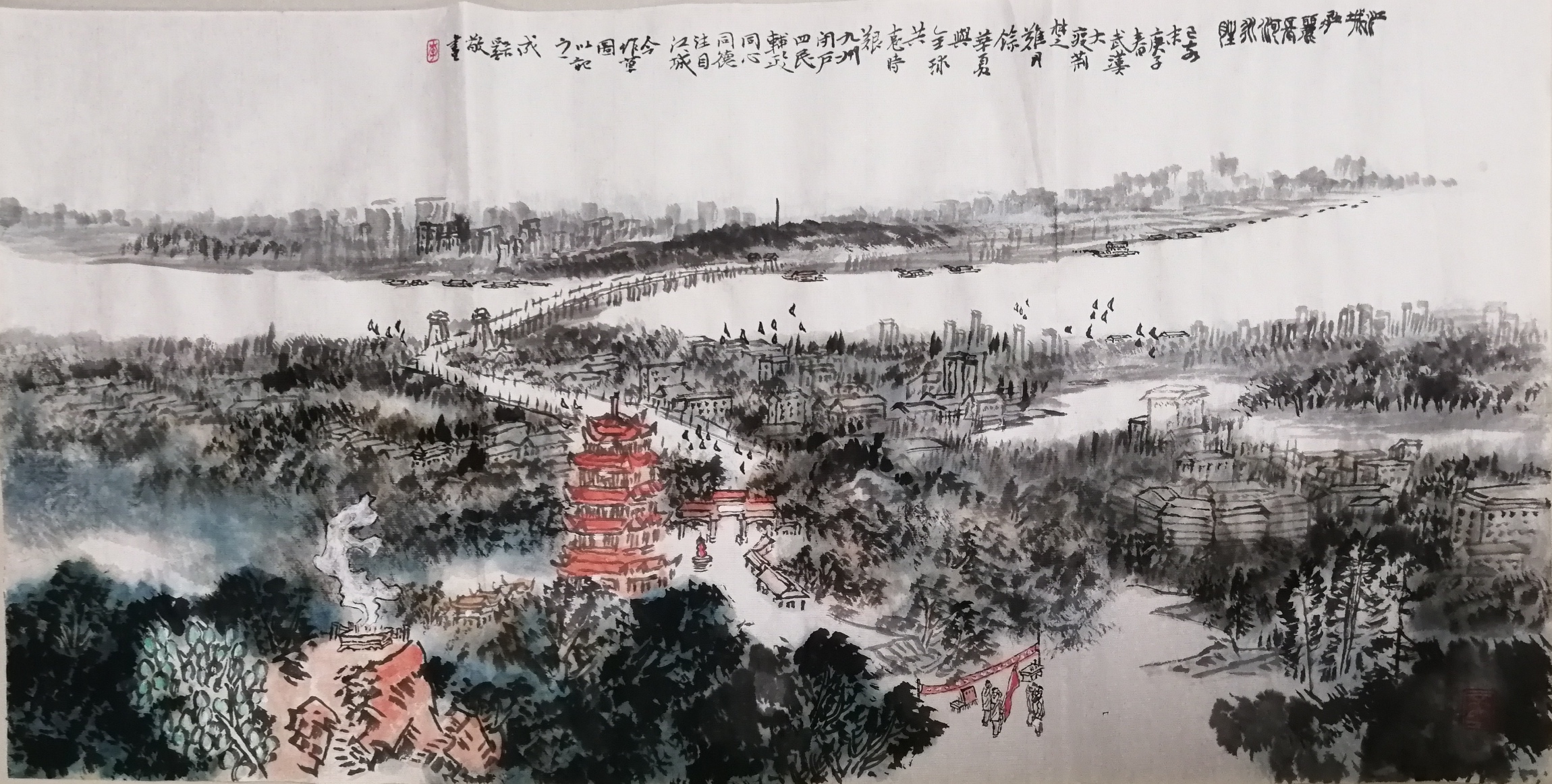 李东老师创作的国画《江城壮丽，长河永胜》.jpg